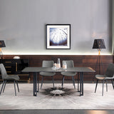 Modern Dining Table Set 1/4/5/9 Pcs Black Sintered Stone Dining Table with Armless Chairs Clearhalo 'Dining Room Sets' 'Dining Tables & Seating' 'dining_room_set' 'furn' 'furn_dining_room_set' 'Furniture' 'Kitchen & Dining Furniture' 6403175