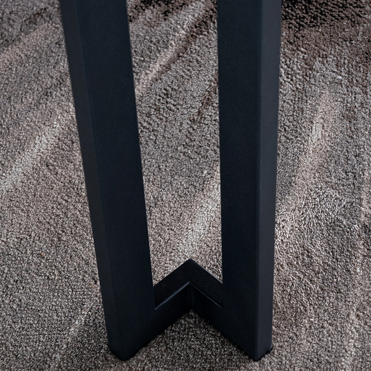 Modern Dining Table Set 1/4/5/9 Pcs Black Sintered Stone Dining Table with Armless Chairs Clearhalo 'Dining Room Sets' 'Dining Tables & Seating' 'dining_room_set' 'furn' 'furn_dining_room_set' 'Furniture' 'Kitchen & Dining Furniture' 6403182