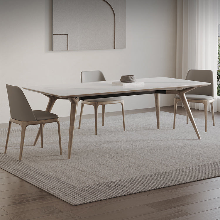 Sintered Stone Dining Set 1/2/5 Pcs Solid Wood Frame Dining Table and Chairs Clearhalo 'Dining Room Sets' 'Dining Tables & Seating' 'dining_room_set' 'furn' 'furn_dining_room_set' 'Furniture' 'Kitchen & Dining Furniture' 6403189