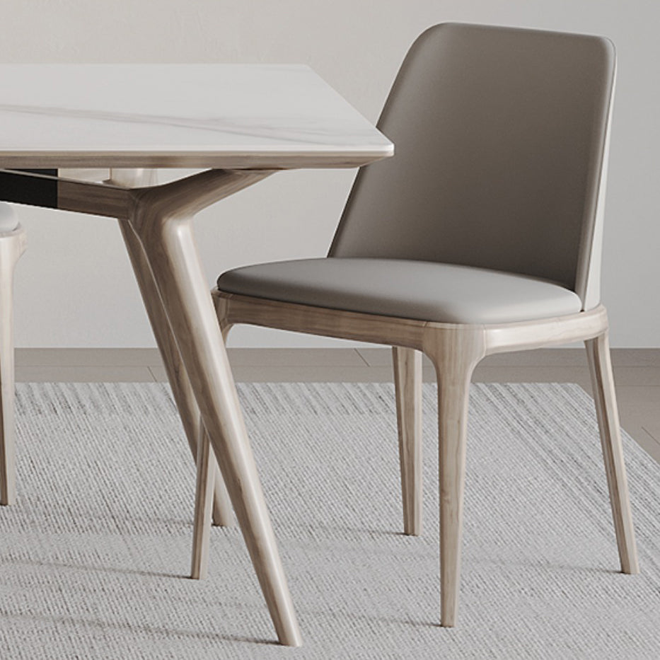 Sintered Stone Dining Set 1/2/5 Pcs Solid Wood Frame Dining Table and Chairs Clearhalo 'Dining Room Sets' 'Dining Tables & Seating' 'dining_room_set' 'furn' 'furn_dining_room_set' 'Furniture' 'Kitchen & Dining Furniture' 6403190
