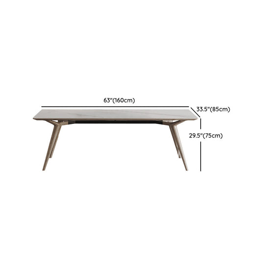 Sintered Stone Dining Set 1/2/5 Pcs Solid Wood Frame Dining Table and Chairs