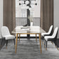 Set di dinette glam per sala da pranzo 1/4/6/7 pezzi set da pranzo bianco lucido