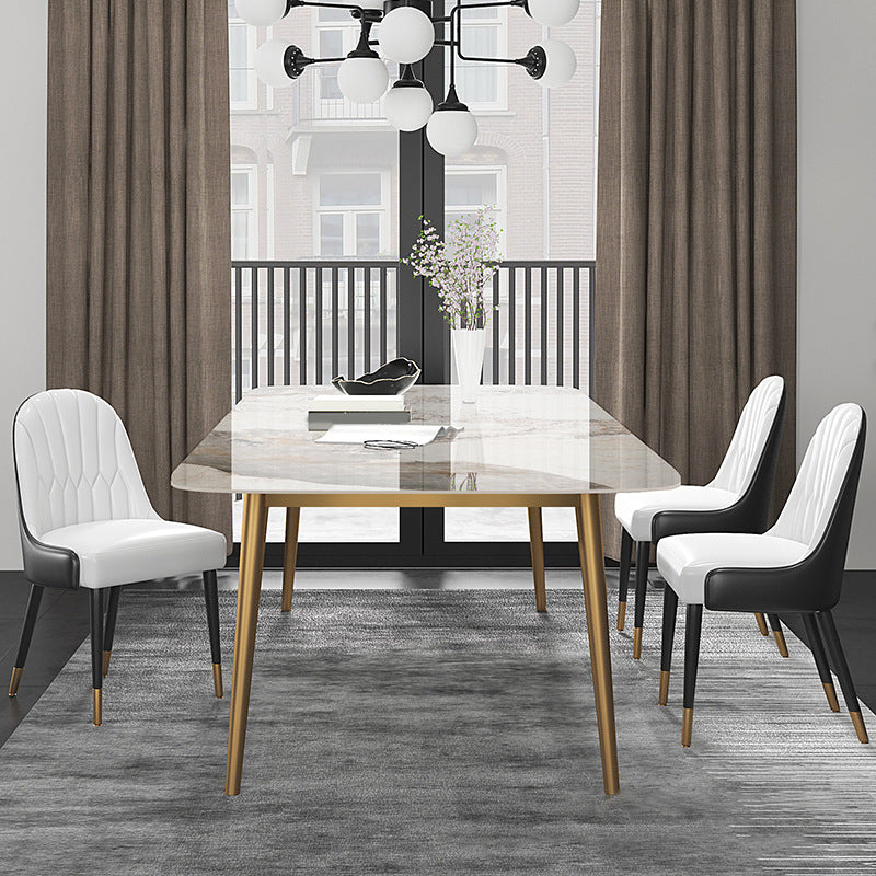 Set di dinette glam per sala da pranzo 1/4/6/7 pezzi set da pranzo bianco lucido