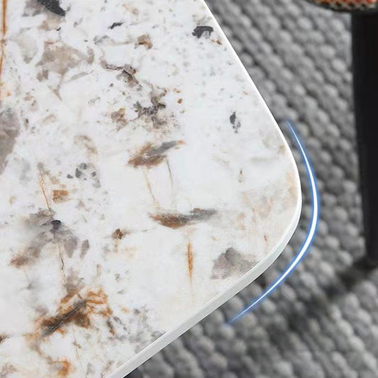 Glam Dinette Set for Dining Room 1/4/6/7 Pieces Glossy White Dining Table Set