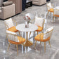 Round Dining Table Set with Metal Chairs 1/5 Pieces Modern Dining Set for Home