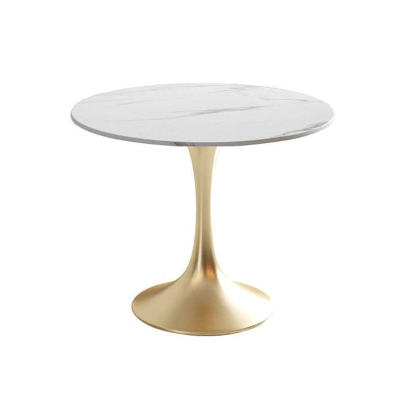 Round Dining Table Set with Metal Chairs 1/5 Pieces Modern Dining Set for Home