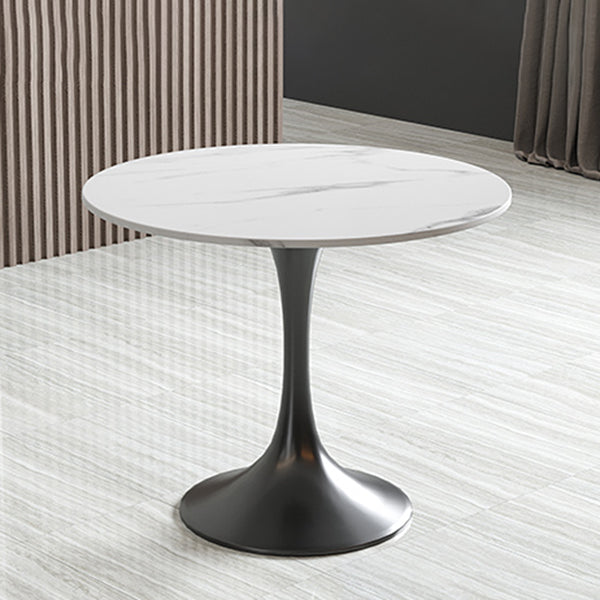 Round Dining Table Set with Metal Chairs 1/5 Pieces Modern Dining Set for Home