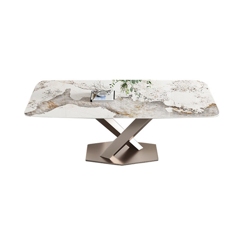 Glamourösster Set mit weißen Stühlen 1/4/5/7 Stücke glänzender weißer Esstisch Set