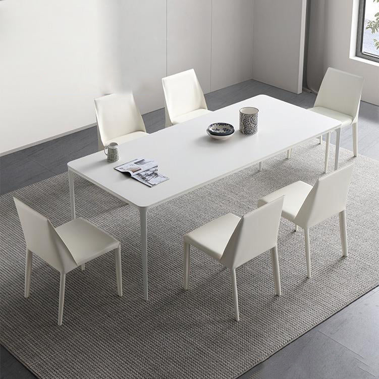 Modern White Dining Table Set 1/4/5/6/7 Pieces Dinette Set for Kitchen