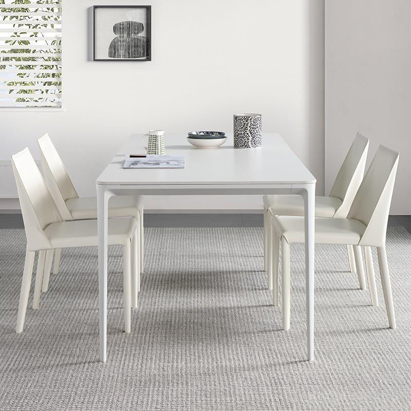 Modern White Dining Table Set 1/4/5/6/7 Pieces Dinette Set for Kitchen
