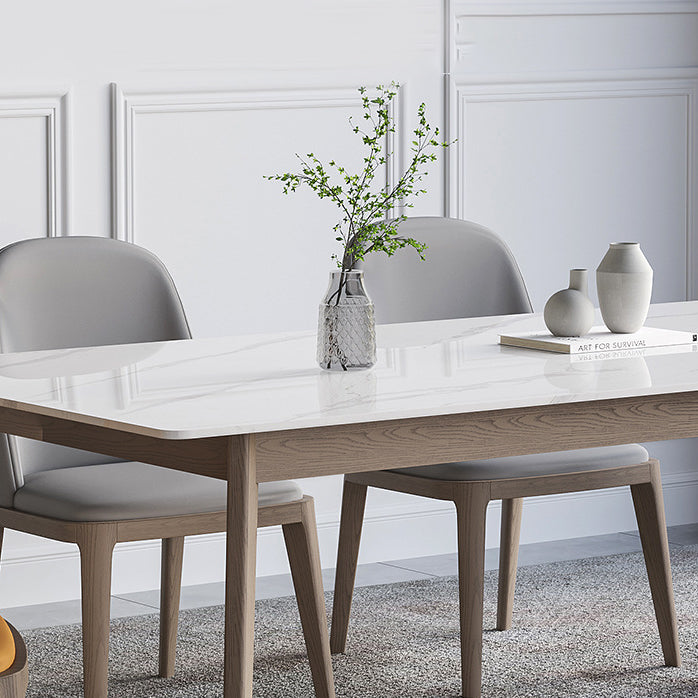 Stein Esstisch Set mit Holzrahmen 1/4/5/7 zeitgenössische Stücke Essset