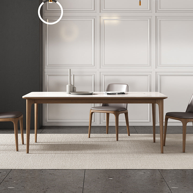 Rechthoekige eettafel ingesteld 1/4/5/7 stuks dinette ingesteld met bruin houten frame