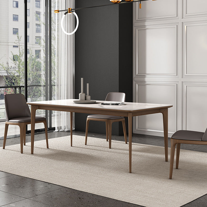 Rechthoekige eettafel ingesteld 1/4/5/7 stuks dinette ingesteld met bruin houten frame