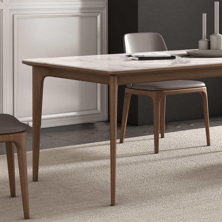 Rechthoekige eettafel ingesteld 1/4/5/7 stuks dinette ingesteld met bruin houten frame