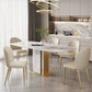 Glam -eettafel Set 1/4/5/7 PCS Steen eettafel met armloze stoelen
