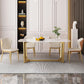 Glam Eetkamerset 1/4/6-delig Gouden roestvrijstalen frame eettafel en stoelen