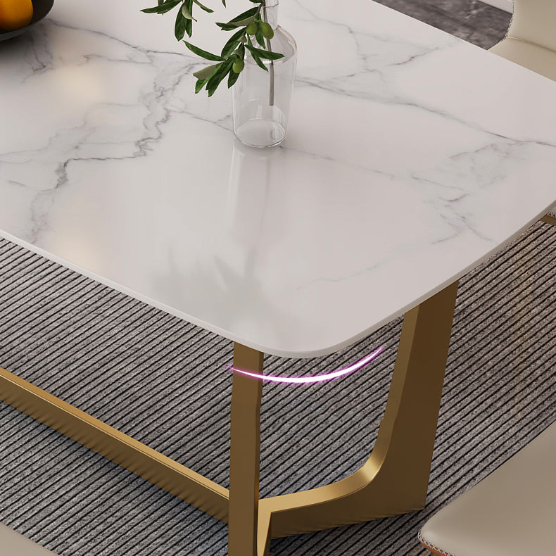 Glam Eetkamerset 1/4/6-delig Gouden roestvrijstalen frame eettafel en stoelen