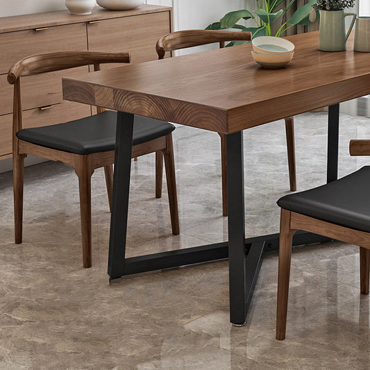 Industrial Dining Table Set 1/5 Pcs Solid Wood Dining Table and Chairs