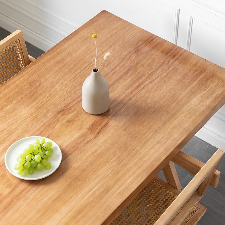 Solid Wood Dining Set 1/4/5 Pcs Rectangle Dining Table and Chair with Arm Clearhalo 'Dining Room Sets' 'Dining Tables & Seating' 'dining_room_set' 'furn' 'furn_dining_room_set' 'Furniture' 'Kitchen & Dining Furniture' 6403479