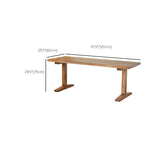 Solid Wood Dining Set 1/4/5 Pcs Rectangle Dining Table and Chair with Arm