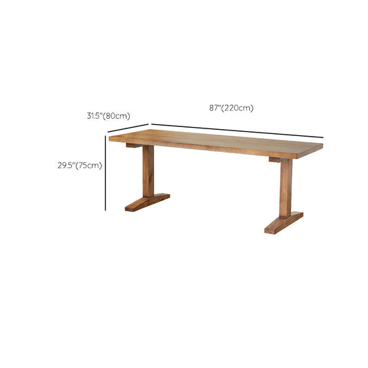 Solid Wood Dining Set 1/4/5 Pcs Rectangle Dining Table and Chair with Arm