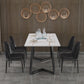 Gepolijste afwerking Dinette set met zwarte stoelen 1/4/5/7 stuks glamour eettafel set