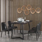 Gepolijste afwerking Dinette set met zwarte stoelen 1/4/5/7 stuks glamour eettafel set