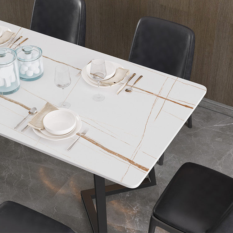 Gepolijste afwerking Dinette set met zwarte stoelen 1/4/5/7 stuks glamour eettafel set