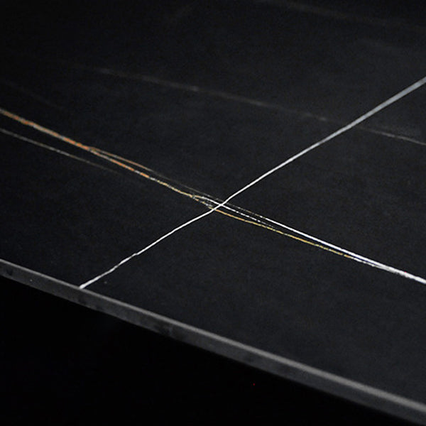 Gepolijste afwerking Dinette set met zwarte stoelen 1/4/5/7 stuks glamour eettafel set