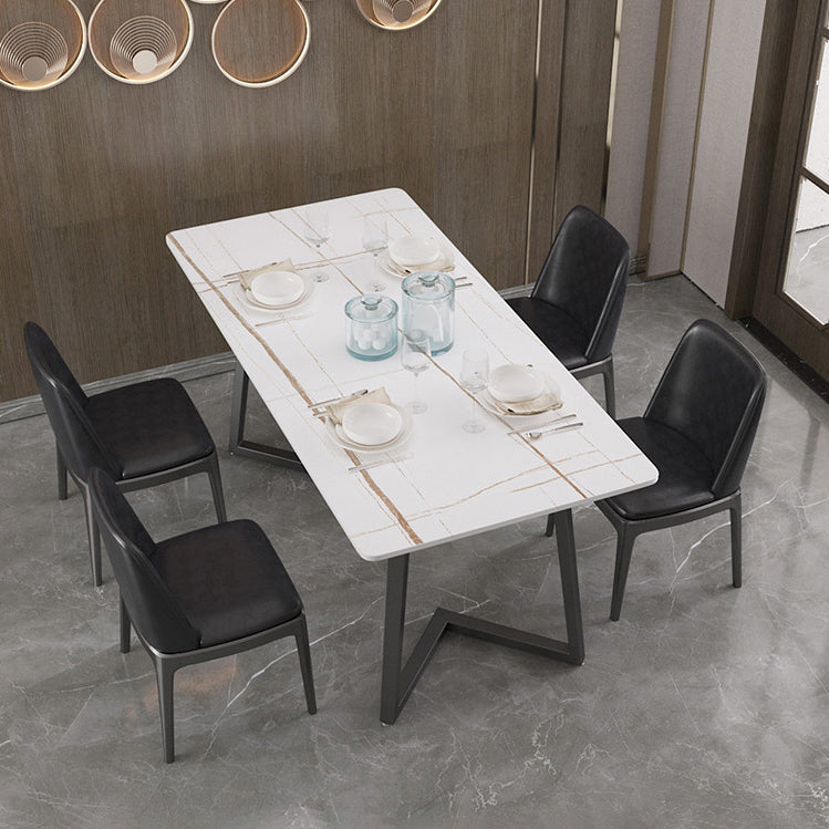 Gepolijste afwerking Dinette set met zwarte stoelen 1/4/5/7 stuks glamour eettafel set