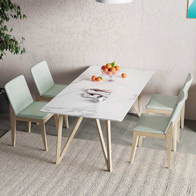 木製フレーム付きマット仕上げダイニングテーブルセット1/4/5/7ピースグラムディネットセット