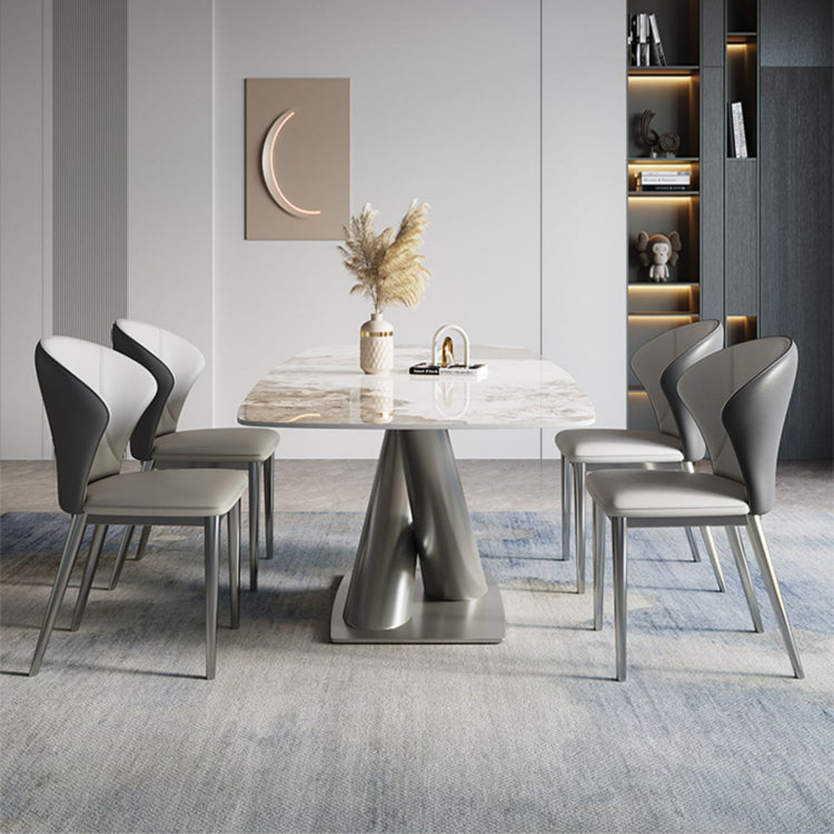 High Gloss Biege eettafel set 1/2/4/5/7 stuks Glam Dinette Set voor thuis