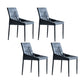 Black Dining Table Set with Solid Back Chairs 1/4/5 Pieces Metal Dinette Set