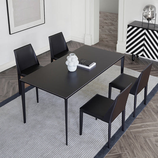 Set di tavoli da pranzo nera con set di set di dinette in metallo 1/4/5 pezzi