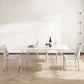 Moderne eettafel ingesteld 1/4/5/7 pc's gesinterde stenen bovenste eettafel met armloze stoelen