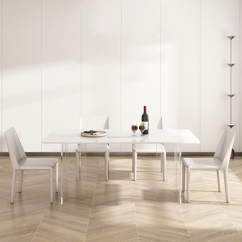 Moderne eettafel ingesteld 1/4/5/7 pc's gesinterde stenen bovenste eettafel met armloze stoelen