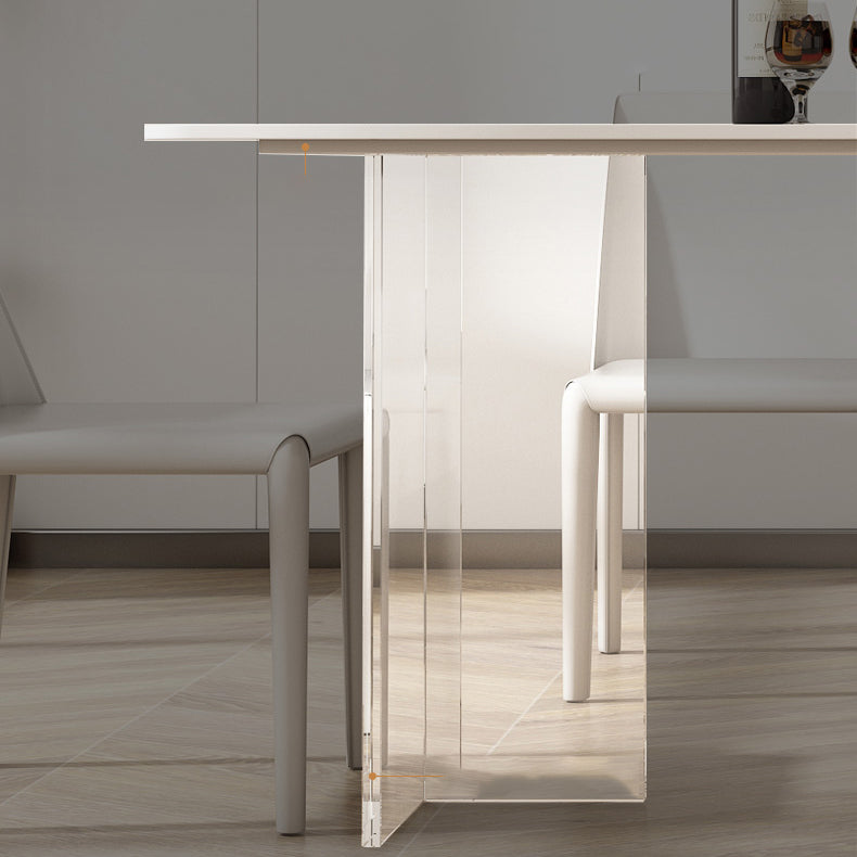 Moderne eettafel ingesteld 1/4/5/7 pc's gesinterde stenen bovenste eettafel met armloze stoelen