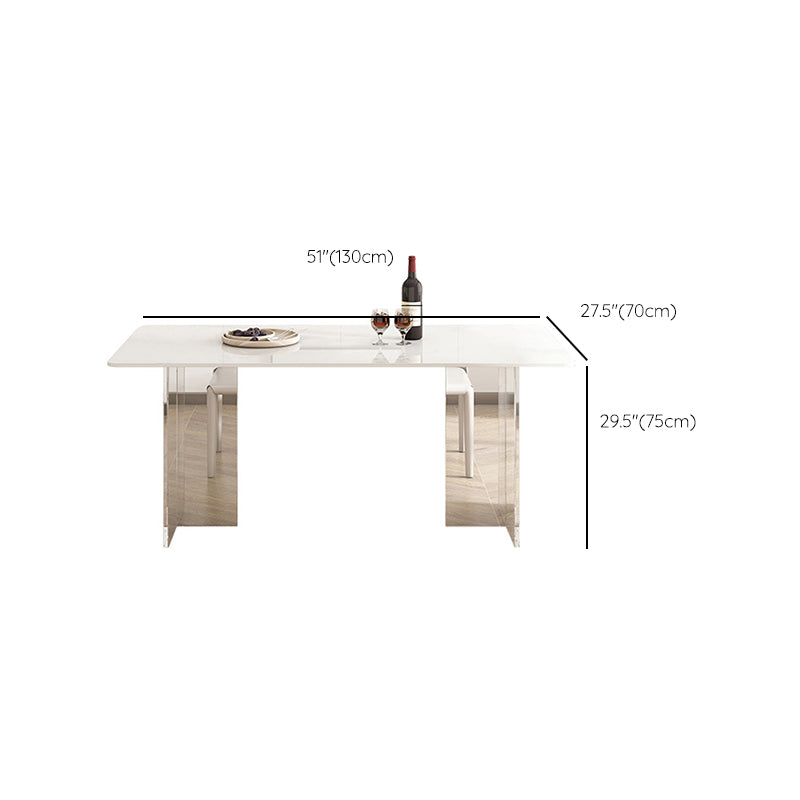 Moderne eettafel ingesteld 1/4/5/7 pc's gesinterde stenen bovenste eettafel met armloze stoelen