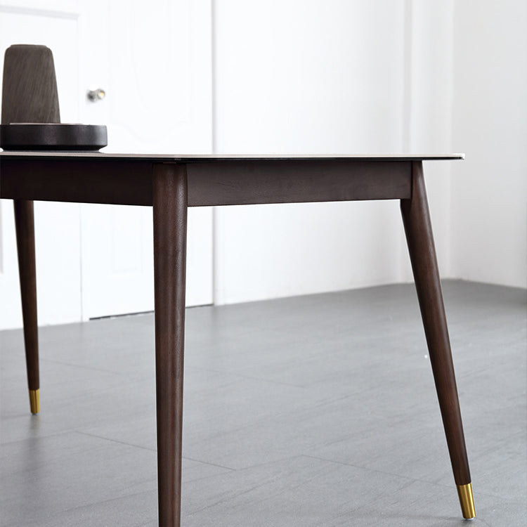 Glossy Gray Dining Table Set 1/4/5/7 Pieces Dinette Set with Wooden Chairs Clearhalo 'Dining Room Sets' 'Dining Tables & Seating' 'dining_room_set' 'furn' 'furn_dining_room_set' 'Furniture' 'Kitchen & Dining Furniture' 6403590