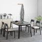 Modern Glossy Blue Dining Table Set 1/2/5/7 Pieces Dinette Set with Wooden Chairs