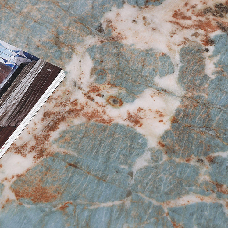 Modern Glossy Blue Dining Table Set 1/2/5/7 Pieces Dinette Set with Wooden Chairs