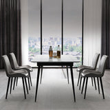 Sintered Stone Dining Table Set 1/5 Pcs Rectangle Dining Table with Armless Chairs
