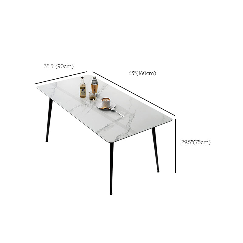 Sintered Stone Dining Table Set 1/5 Pcs Rectangle Dining Table with Armless Chairs