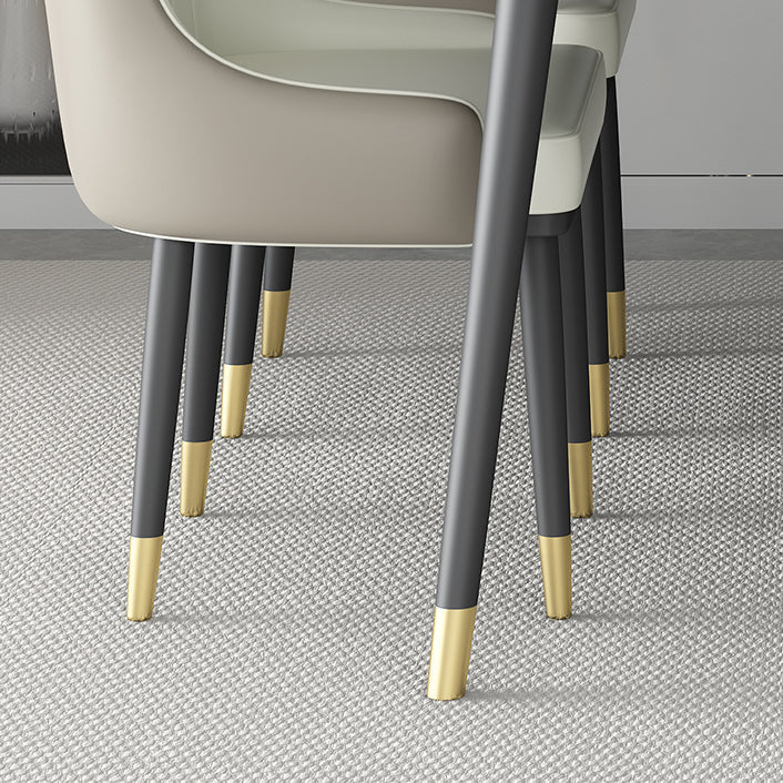 長方形のダイニングテーブルセット1/5/7 PCS布張りの椅子付きの焼結石ダイニングテーブル