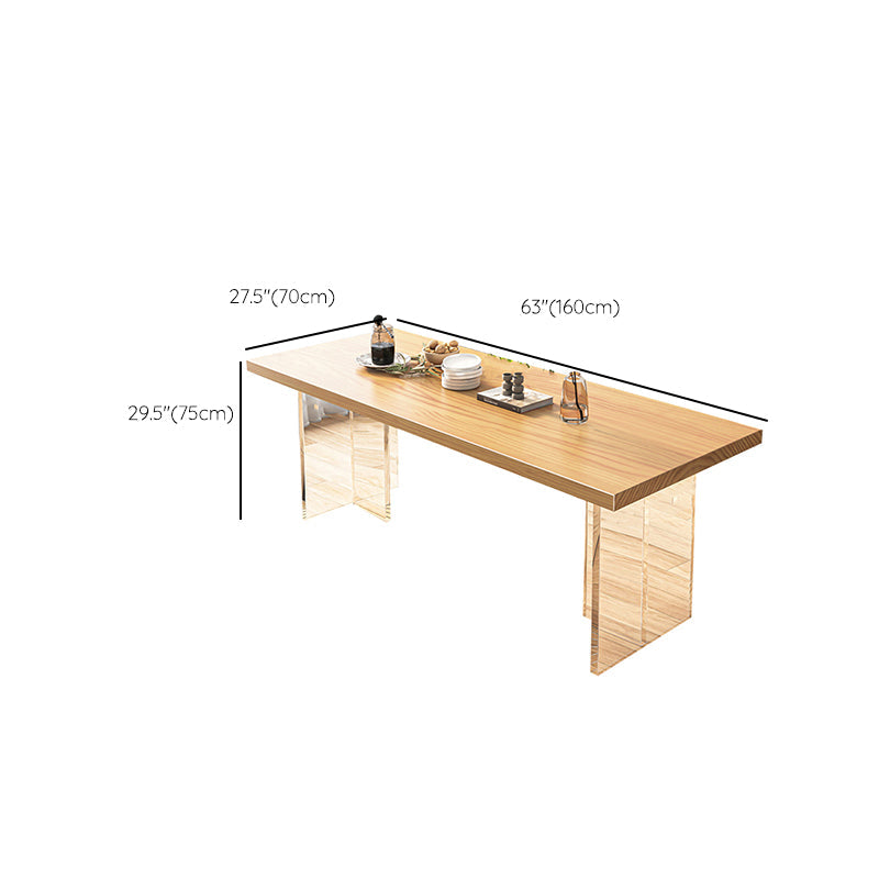 Modern Dining Table Set 1/5/7 Pcs Solid Wood Dining Table with Cow Horn Chairs