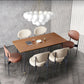 Industrial Dining Table Set 1/5/7 Pcs Solid Wood Top Table with Upholstered Chairs 7 Pieces: Table, 6 Chairs Clearhalo 'Dining Room Sets' 'Dining Tables & Seating' 'dining_room_set' 'furn' 'furn_dining_room_set' 'Furniture' 'Kitchen & Dining Furniture' 6403728