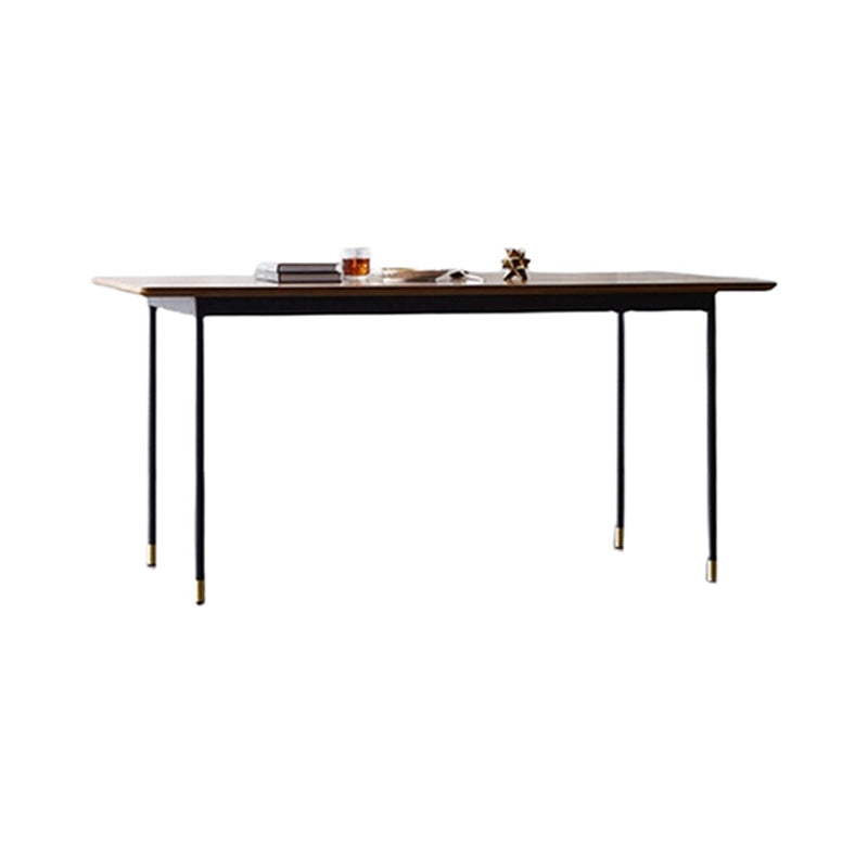 Industrial Dining Table Set 1/5/7 Pcs Solid Wood Top Table with Upholstered Chairs Brown 71"L x 31"W Clearhalo 'Dining Room Sets' 'Dining Tables & Seating' 'dining_room_set' 'furn' 'furn_dining_room_set' 'Furniture' 'Kitchen & Dining Furniture' 6403734