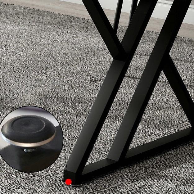 Trestle Rectangular Office Desk Dark Taupe Industrial Writing Desk Clearhalo 'furn' 'furn_office_desk' 'Furniture' 'Office Desks' 'Office Furniture' 'office_desk' 6403781