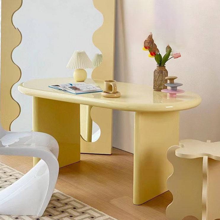 Ovaal 29,53-inch lang schrijfbureau massief houten bureau met slee