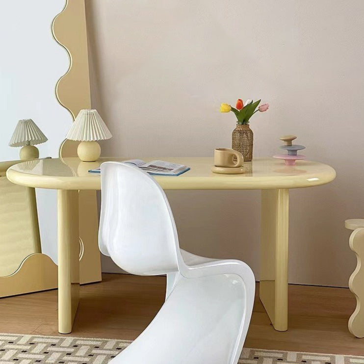 Ovaal 29,53-inch lang schrijfbureau massief houten bureau met slee